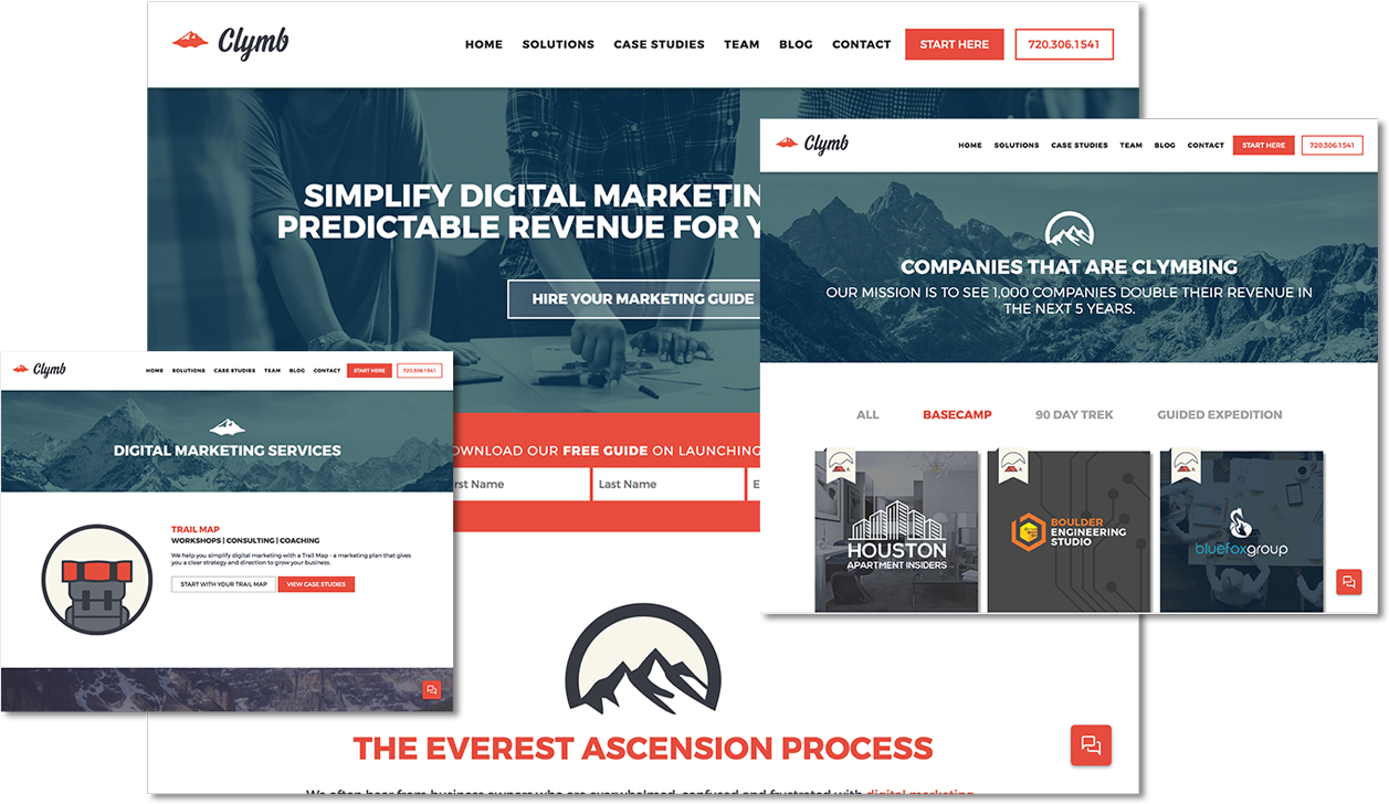 Clymb website design