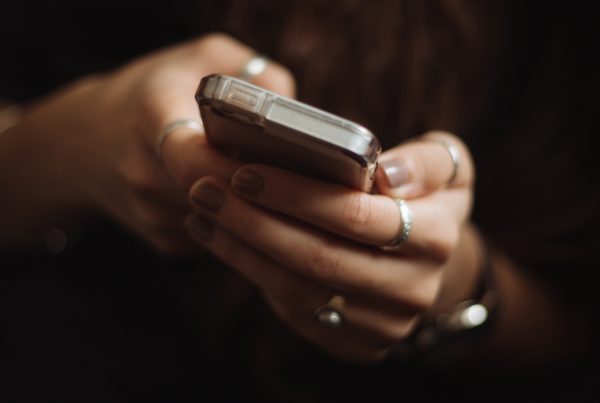 Woman holding phone