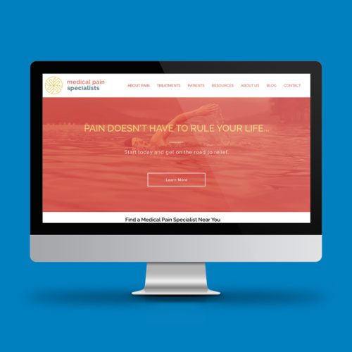 Medical Pain Specialists website on computer screen