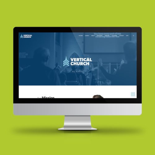 Vertical Church website on computer screen