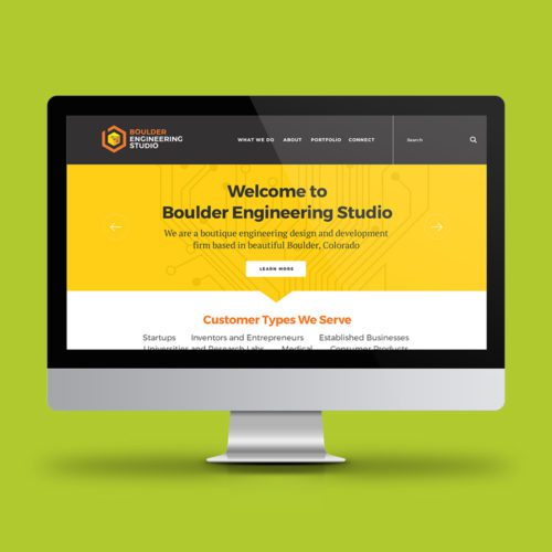 Boulder Engineering Studio website on computer
