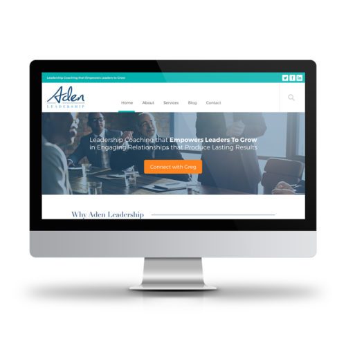Aden Leadership website on computer