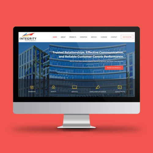 Integrity Electrical Solutions website on computer