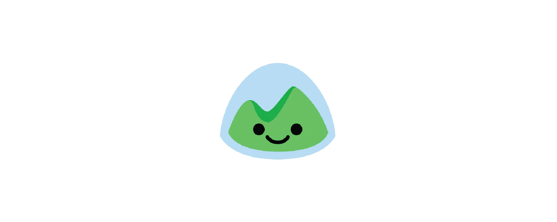 Basecamp logo: minimalist green mountain icon with a smiling face