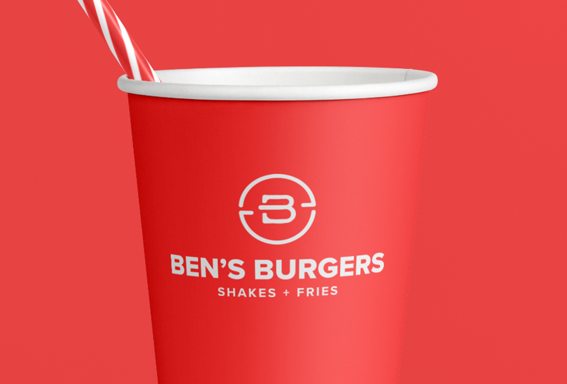 Ben's Burgers logo on cup