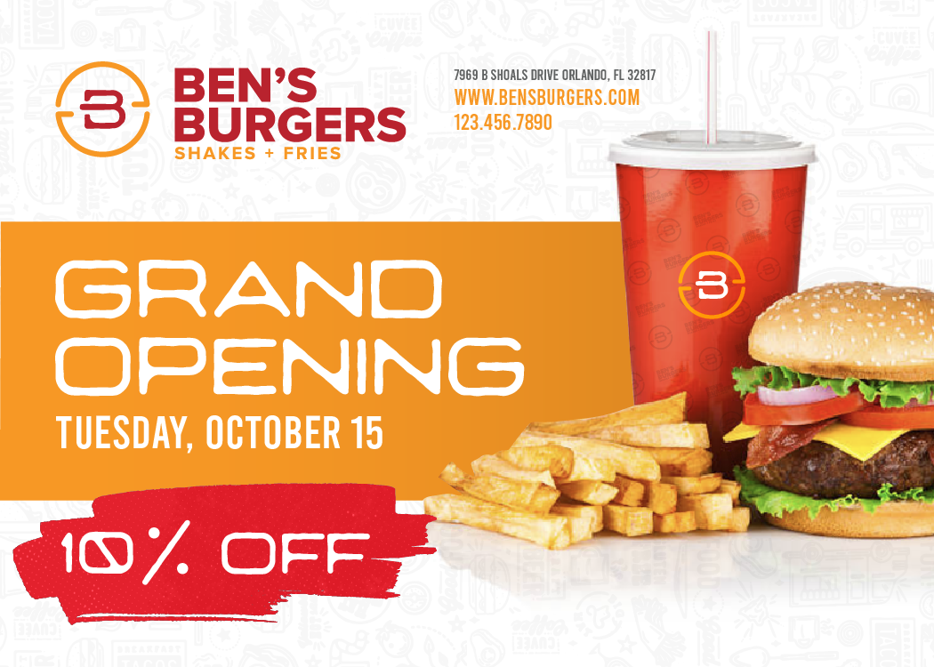 Ben's Burgers mailer