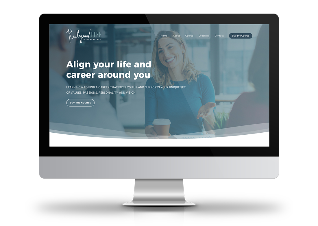 Realigned Life website homepage on computer