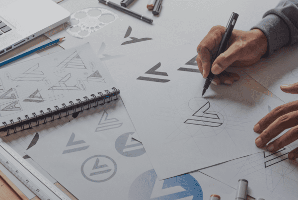 Sketching during logo design process