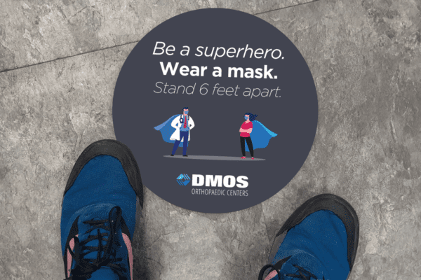 DMOS superhero mask graphic
