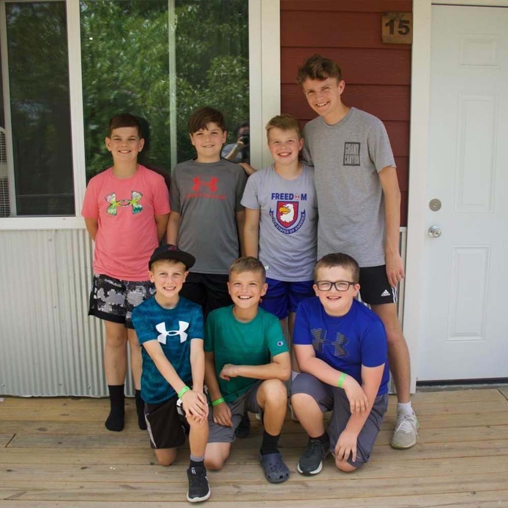 Jackson Adams and group of young men, creative projects and outdoor interests.
