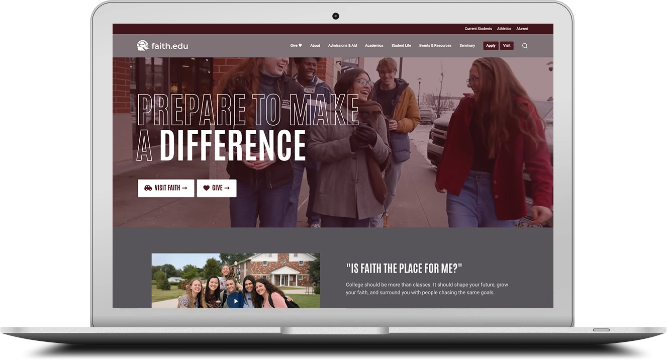 Case Study: Faith Baptist Bible College faith edu after 1 at TwoTone Creative