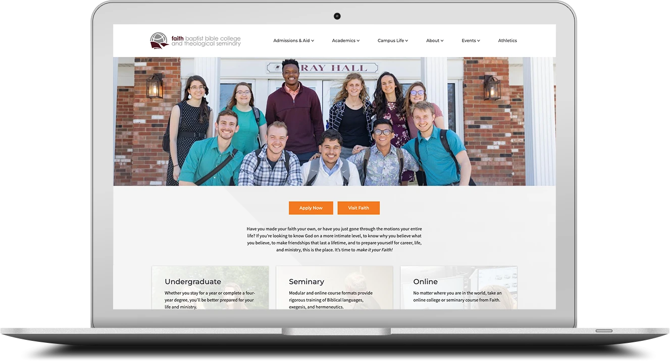 Case Study: Faith Baptist Bible College faith edu before at TwoTone Creative