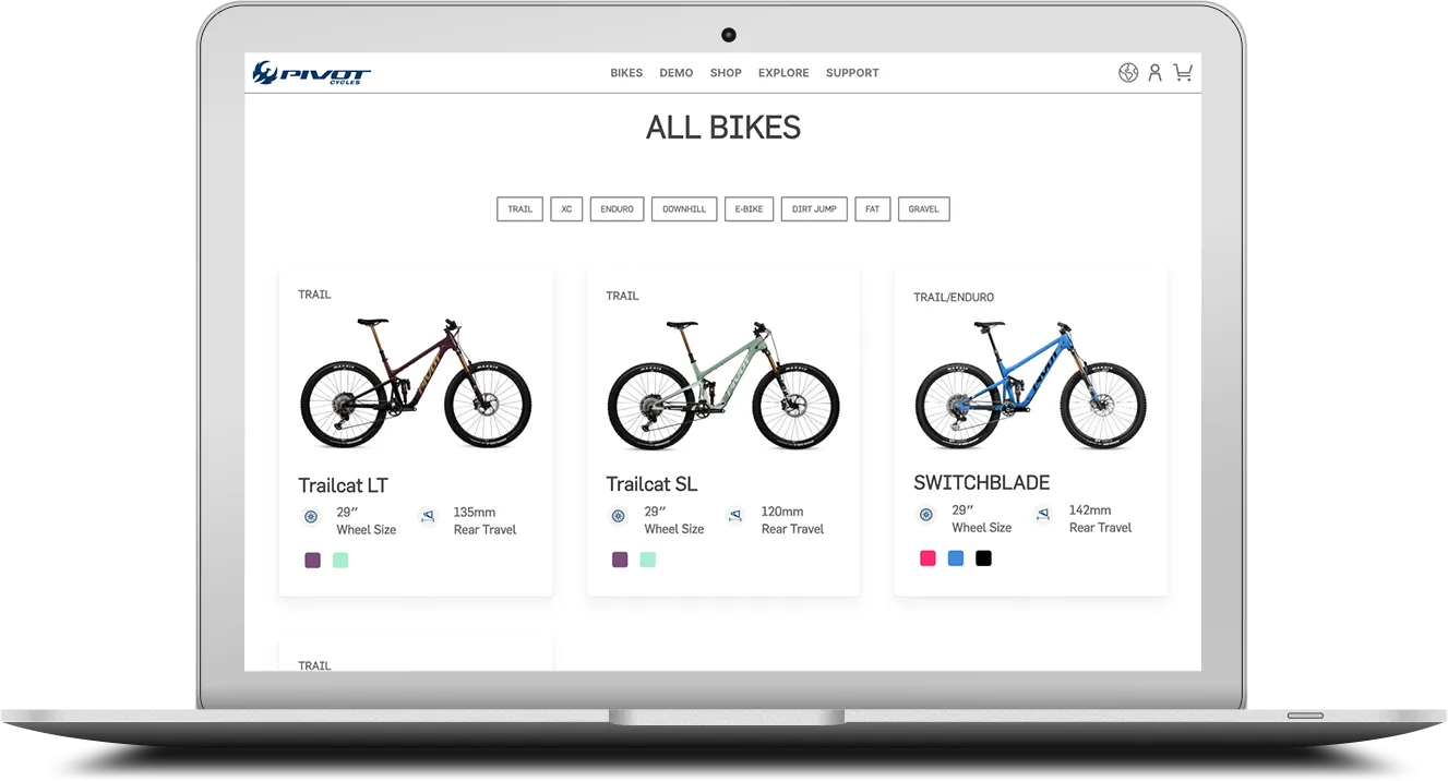 pivot cycles bike builder at TwoTone Creative
