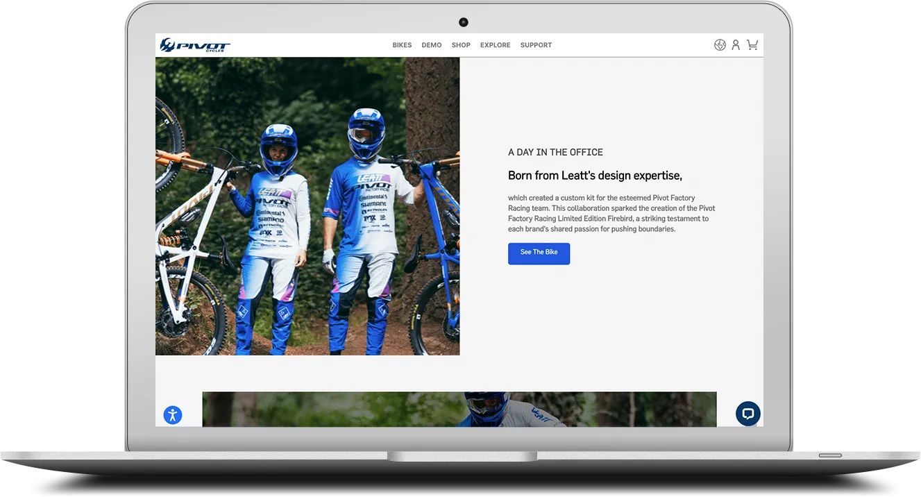 pivot cycles firebird landing page at TwoTone Creative