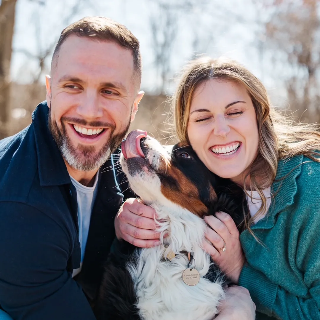 Terra Ramirez with her dog and partner, showcasing interests outside of TwoTone Creative.