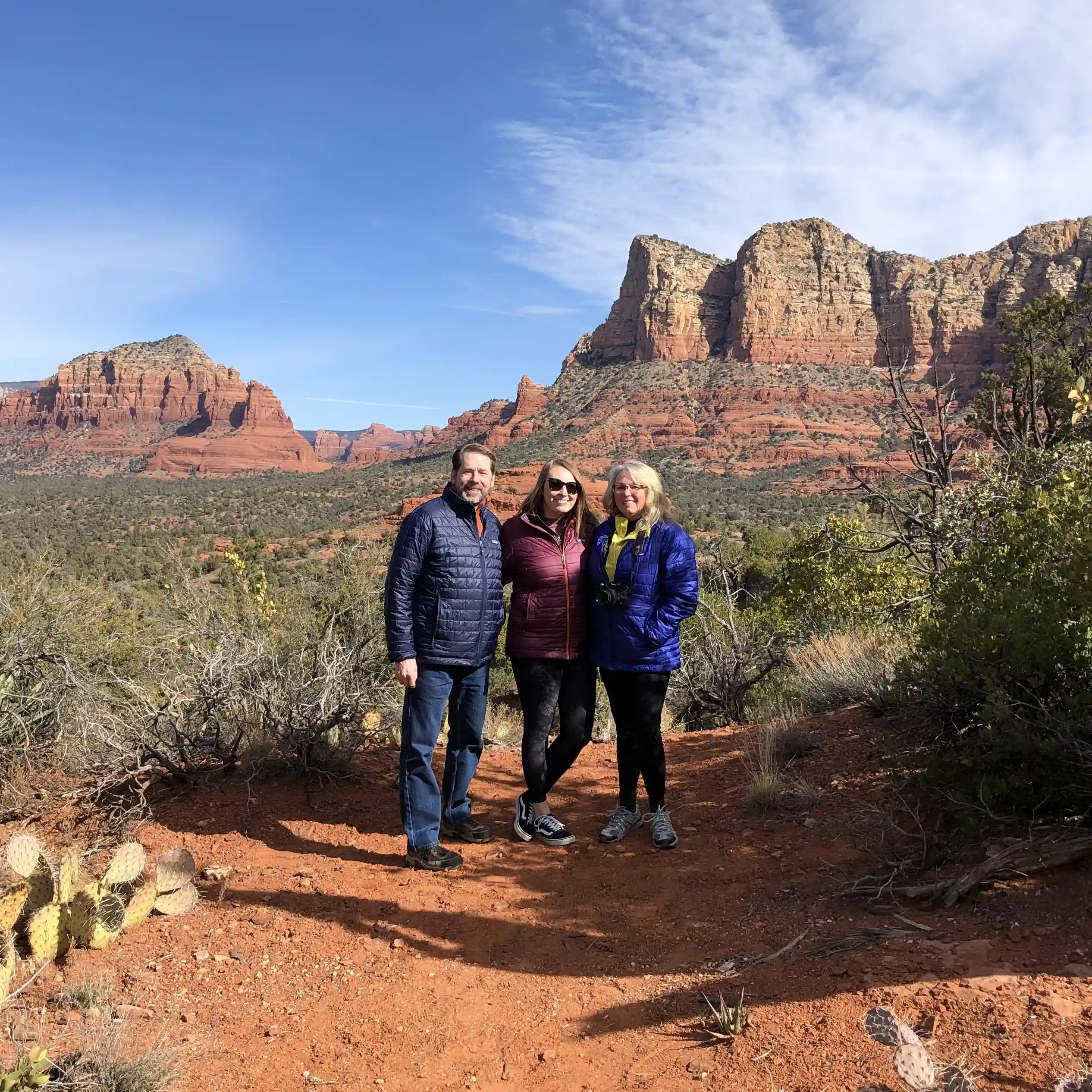 Lauren Parker hiking in Sedona, Arizona with friends and family.
