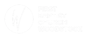 first baptist church woodstock logo horizontal white at TwoTone Creative
