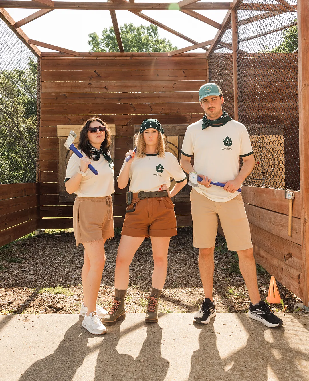 TwoTone Creative team building activity, axe throwing and celebrating team wins.