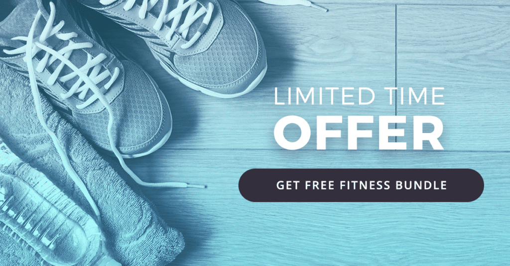 Fitness ad graphic showcasing limited time offer and fitness bundle.