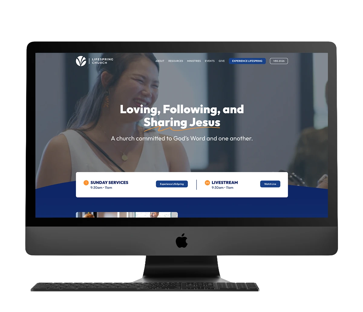 LifeSpring Church website design showcasing resources, ministries, and events for busy families.