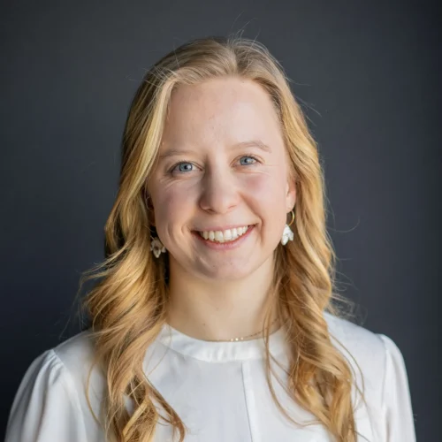 Maeve Maher, TwoTone Creative HR & Office Manager, smiling portrait
