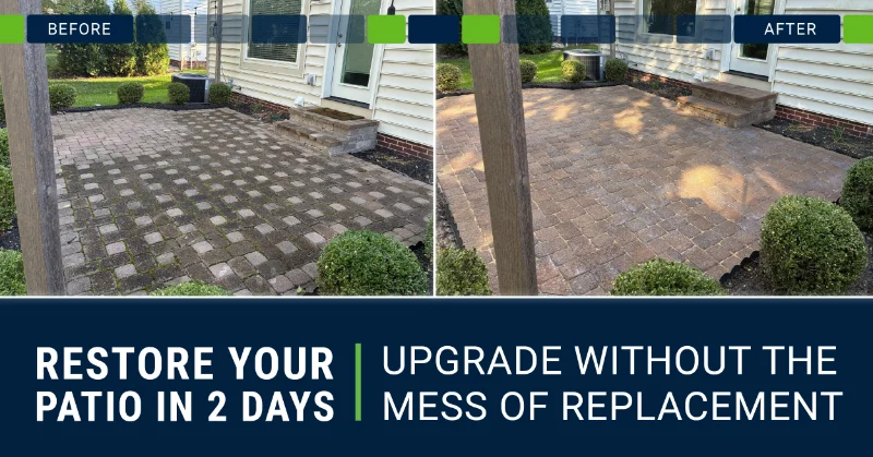 perfect-paver-ads-3 Before and after paver restoration showcasing dramatic transformation and Perfect Paver process.